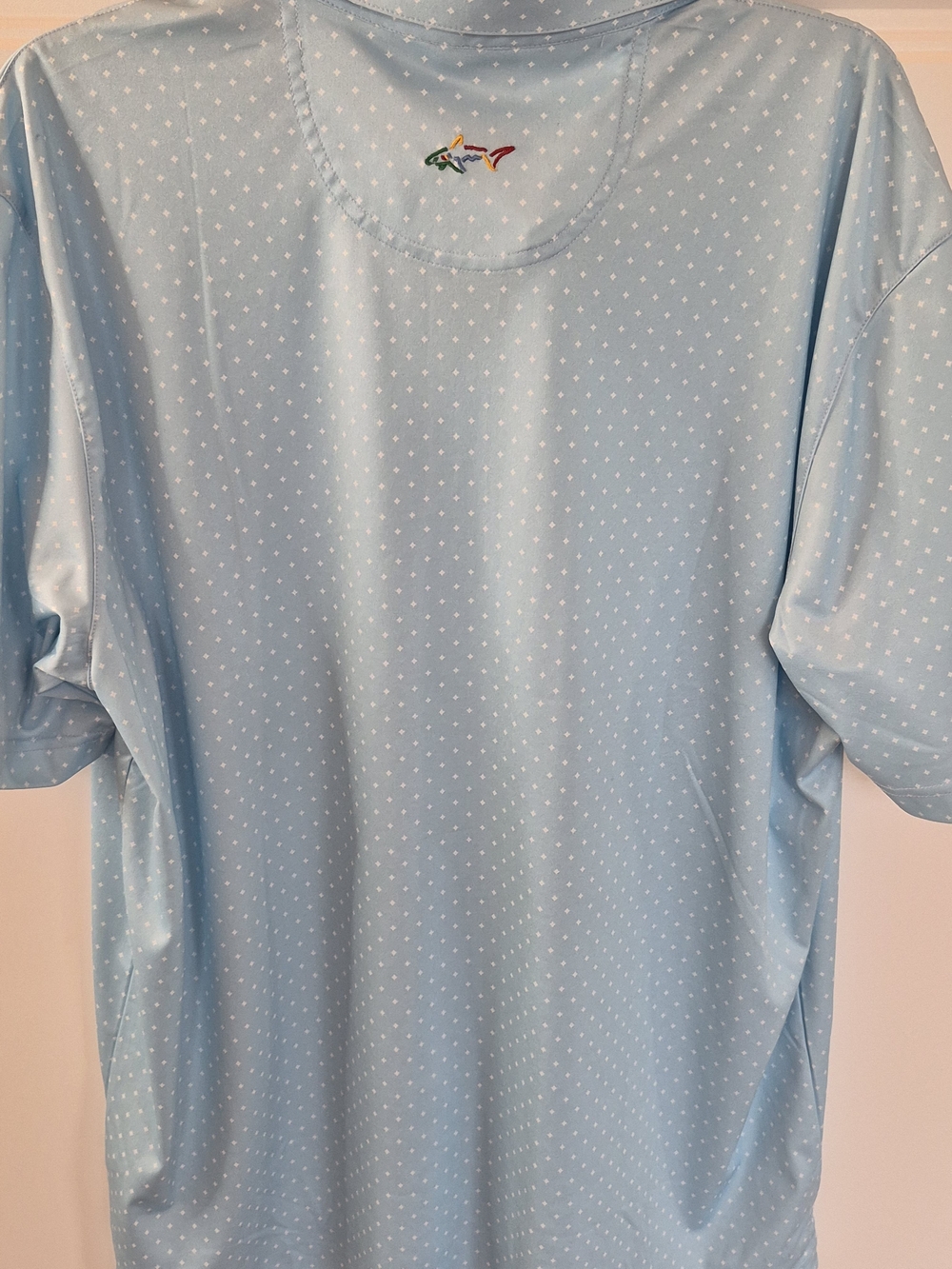 Greg Norman Collection Pale Blue Microdot Polo - Picture 3 of 5